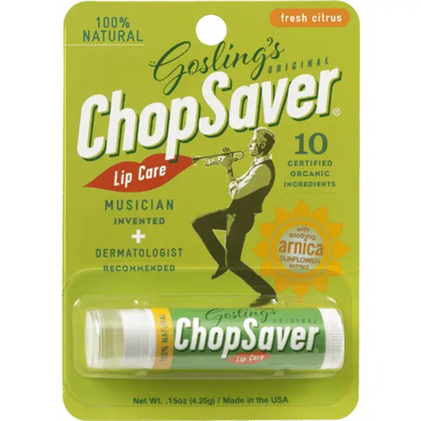 Gosling's Original ChopSaver 100% Natural Lip Treatment with plant-based (natural and organic) ingredients & Fresh Citrus Scent