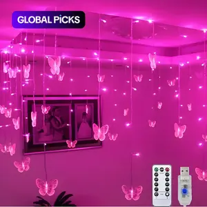 Butterfly Design String Light, 1 Count USB Charging 96 LED String Light with Remote Control, Decorative Light for Home Party Wedding