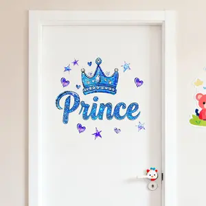 Prince Crown Decorative Sticker, Perfect for Bedroom Living Room Door Window Decoration, New Wall Decal, Wall Art Stickers, Ideal Holiday Gift