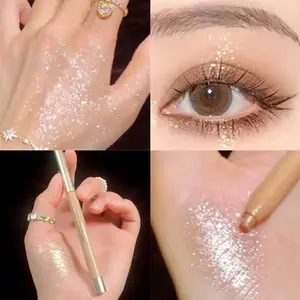 Glitter Eyeshadow Pen Pearlescent Matte Diamond Eyeliner Pen Waterproof Highlight Brighten Silkworm Makeup Pencil Shiny Eyelids Lipliner Flawless Silky Cosmetic Shimmer