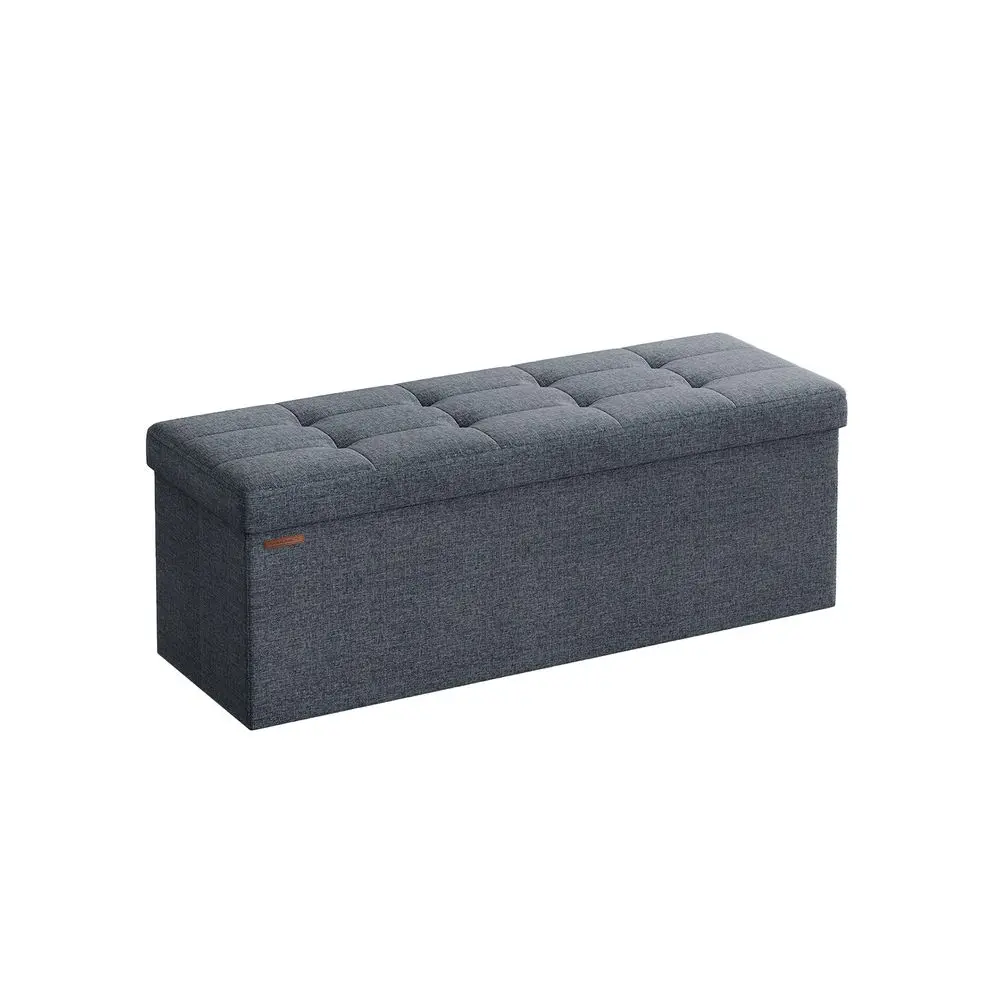SONGMICS HOME 43 Inches Folding Storage Ottoman Bench, Storage Chest, Foot Rest Stool, Bedroom Bench with Storage