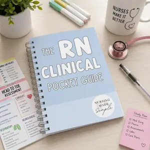 RN Clinical Pocket Guide, Nursing School Clinical Reference Guide with Essential Bedside Notes, Nursing Skills and Quick Study Resource for Students Refillable Agenda Planner