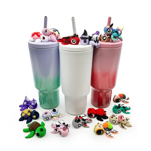 Turtles!! Sip Sidekicks – 3D Printed Turtle Straw Toppers for Tumblers | Cute Straw Buddy Accessories