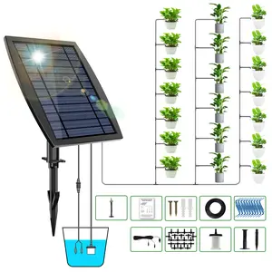 Solar Drip Irrigation Kit, Support 20 Pots, Automatic Watering System for Garden & Pots - Vacation Mode, Ideal for Busy Plant Lovers