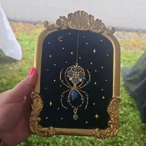 Lyra Handmade Framed Beaded Spider Art