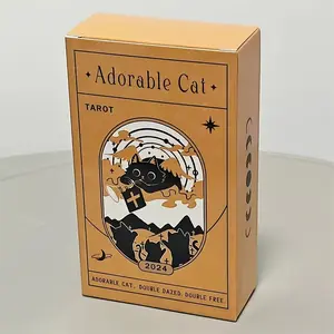 Cute Cat Tarot Cards Set, Tarot Card Decks, 78 Tarot Cards with Cute Kitty Cats and Mystical Elements, Fun Themed Card Game and Collectible for Cat Lovers