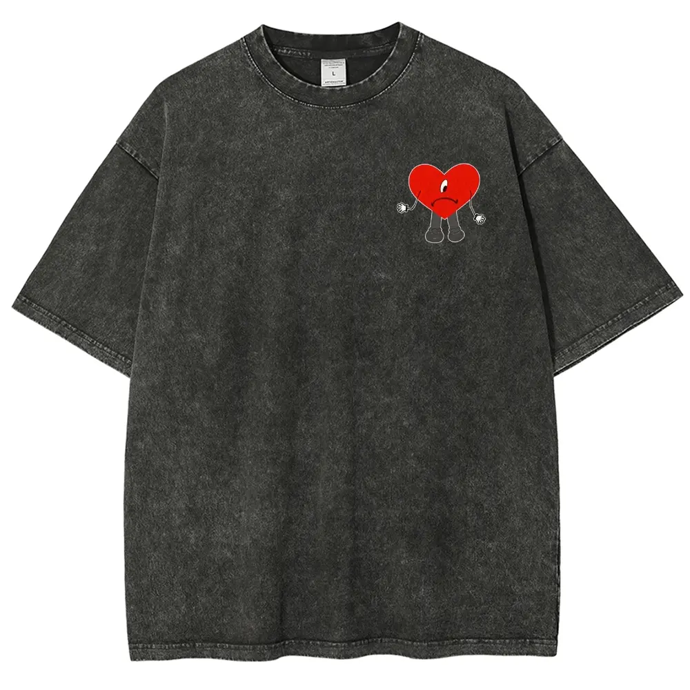 Unisex Bunny Vintage Fashion T-Shirt Harajuku Stvle Latin Music Theme Short Sleeve Cotton Comfortable Fit ldea  for Music Fans