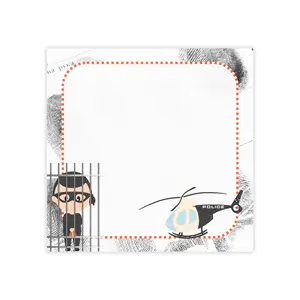 Police Helicopter & Thief Post-it® Note Pads — Cute Crime Scene Sticky Notes