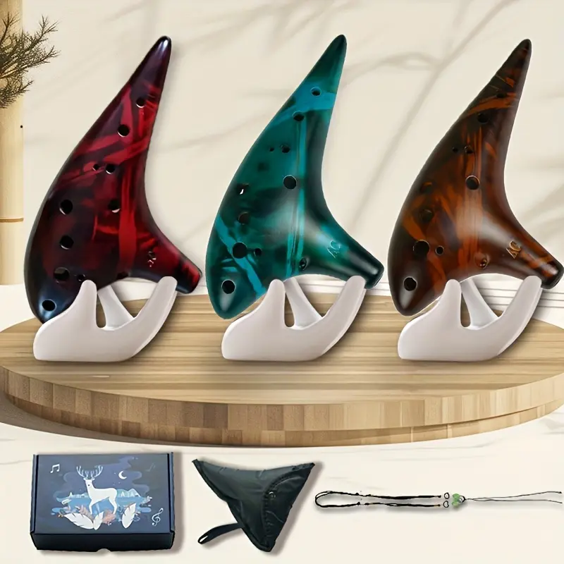 12-Hole Ceramic Ocarina, Ocarina, Sheet Music + Lanyard + Case, Professional Instrument For Beginners With Zero Experience, Christmas Gift, Birthday Gift, Exquisite Present