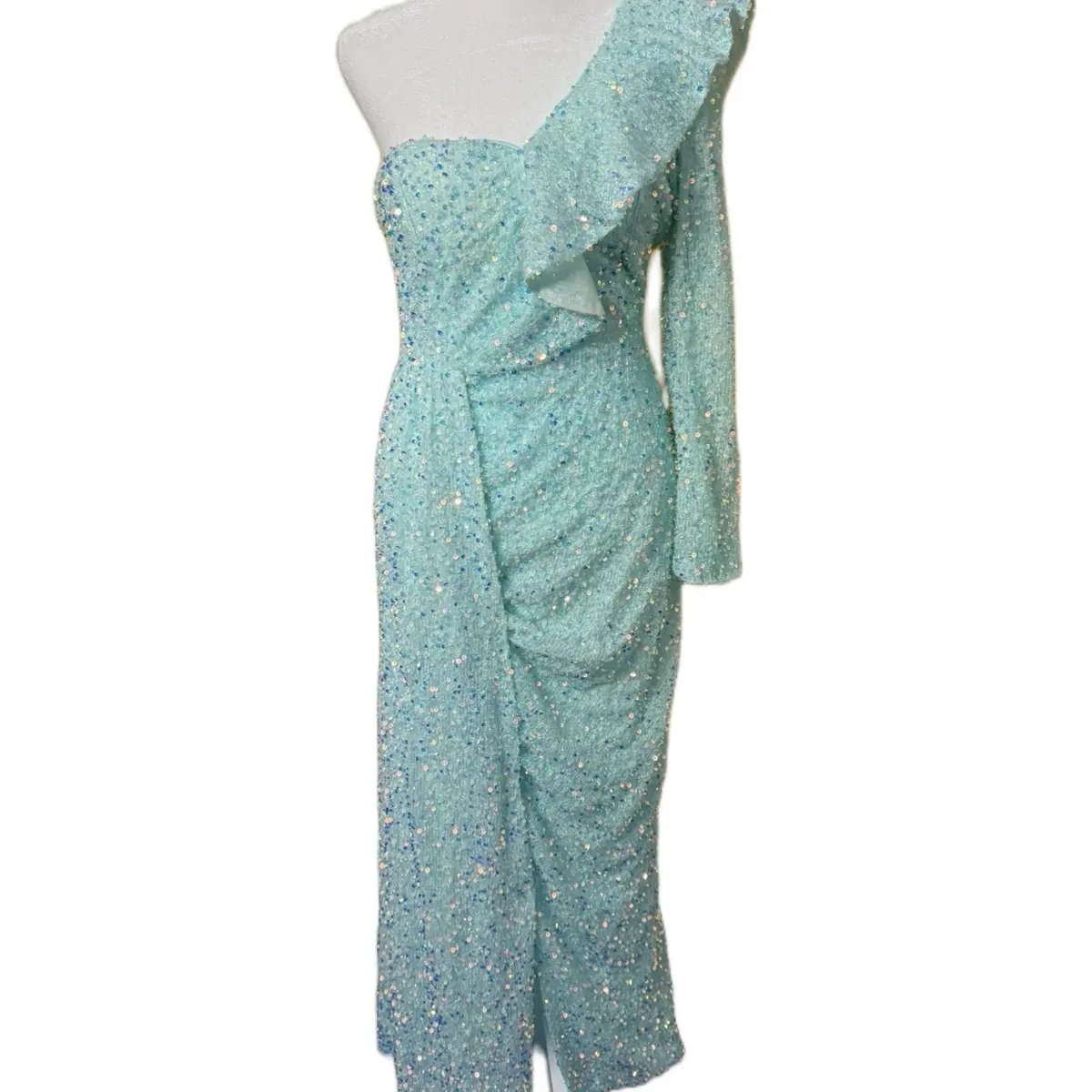 Mint Turquoise Evening Dress for Women - Formal Wear - Womenswear