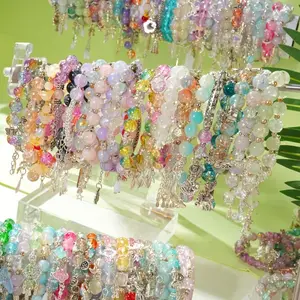 Set of 25 Bohemian Style Glass Charms Beaded Bracelets for Women | Variety of Styles with Charms, Fashionable Boho Ideal for Valentine'S Day, Birthdays, And Everyday Use