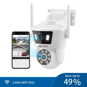 Anran 2K Dual Lens Security Camera WiFi Outdoor,360° PTZ Control,2.4G WiFi,Motion Tracking,Color Night Vision,Wireless Smart Home Surveillance Systems