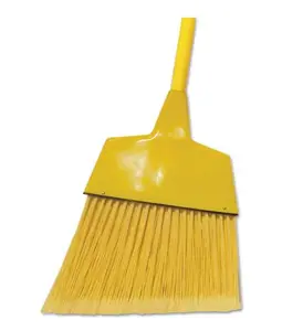 212 MAIN Angled-Head Corn & Fiber Lobby Brooms, Yellow - 42 in. Wooden & Plastic Long Handle Work Tools - 12 Per Carton