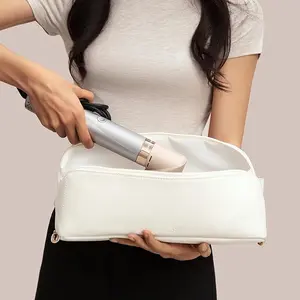 Lecomely Hair Tools Travel Bag - Waterproof, Hair Accessories Organizer Case, Compatible with AirEdge Dyson Airwrap Shark Flexstyle, White, Storage Pouch,Hangable