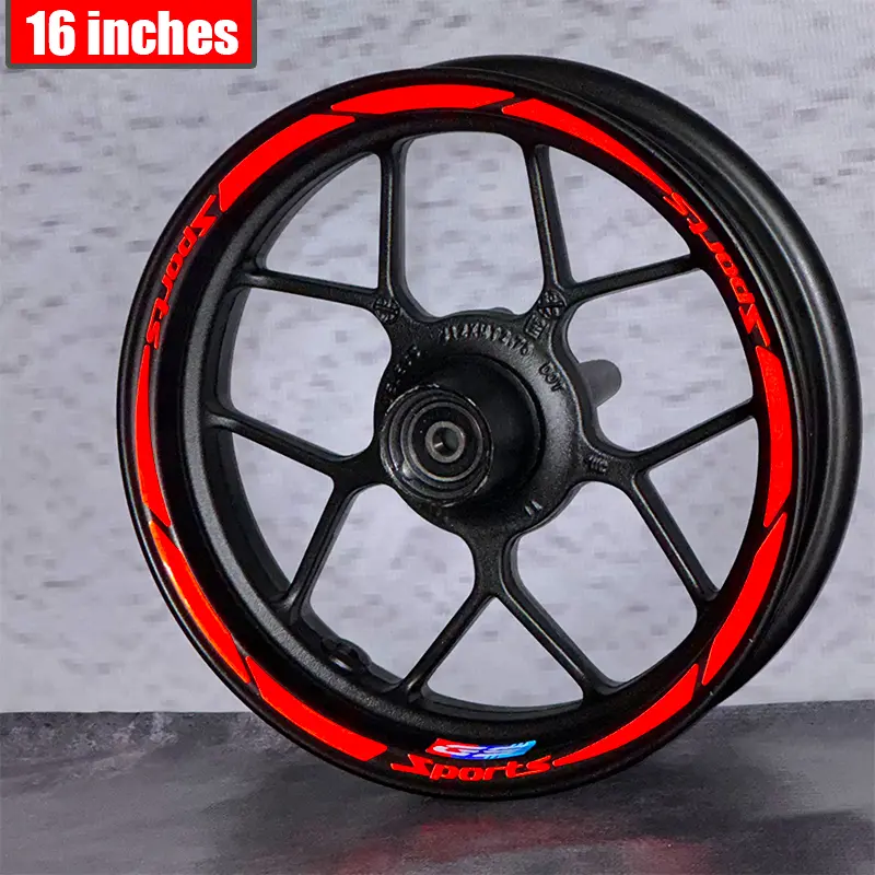 16 inch set motorcycle wheel reflective sticker scooter decorative decal GS modified wheel sticker waterproof steel ring sticker