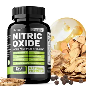 Buporai - Nitric Oxide Capsules - Dietary Supplement - Helps Improve Athletic Performance and Endurance - 120 Capsules/Multi-Bottle Pack