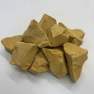 Pure Natural Golden Yellow Kaolin Clay Edible Lump Chunks Cosmetic Standard Hard Crisp Touch Slight Viscosity When Moistened 200g(7oz)