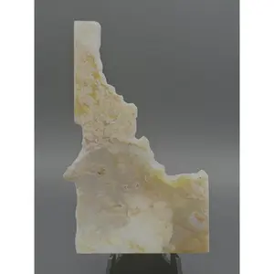 Hand-Carved Idaho Refrigerator Magnet, Natural Plume Agate, 2.5" Wide, 4" Tall, Celebrates Idaho's Geological Beauty (IPAM2)