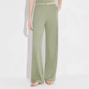 Women's Mid-Rise Textured Ribbed Slim Leg Pull-On Pants - Wild Fable Green XS