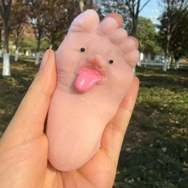 Funny Tongue Sticking Big Feet Squeeze Toys, Novel Soft Silicone Fidget Toy, Soft Slow Rebound, Fun Expression Toy, Stress Relief Fidgeting, Sensory Fidgets, Soft Squishy Fidget, Weird Gifts