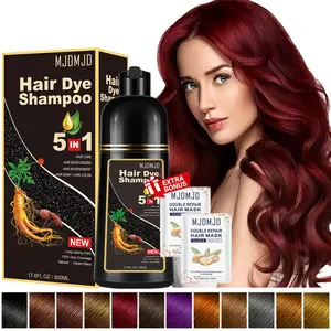 Wine Red Hair Dye Shampoo for Men & Women - 100% Gray Hair Coverage in Minutes, Long-Lasting Burgundy Color with 3-in-1 Pure Plant Extract Formula, Natural & Easy to Use for All Hair Types (17.6 Fl Oz)
