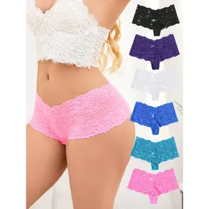 3pcs Of Women's Floral Printed Lace Sexy Underwear - Size M-3XL Seamless Breathable Thong, Women's Underwear And Panties