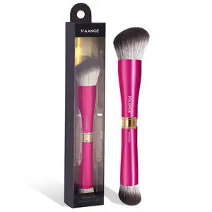 Dual-ended Makeup Brush, 1 Count Flat Head Foundation Brush & Round Head Concealer Brush, Professional Makeup Tools for Women & Girls, Double Sided Brushes