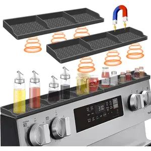 30 Inch   Rack Above Stove -  Shelf Organizer Suctioned to  of Stove for Storage - Dark Grey