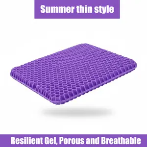 Breathable, Lightweight Purple Gel Seat Cushion for Summer — Alleviates Back and Tailbone Pain; Ergonomic, Cooling Office Chair Pad with Anti-Slip and Orthopedic Support — A Perfect Holiday Gift