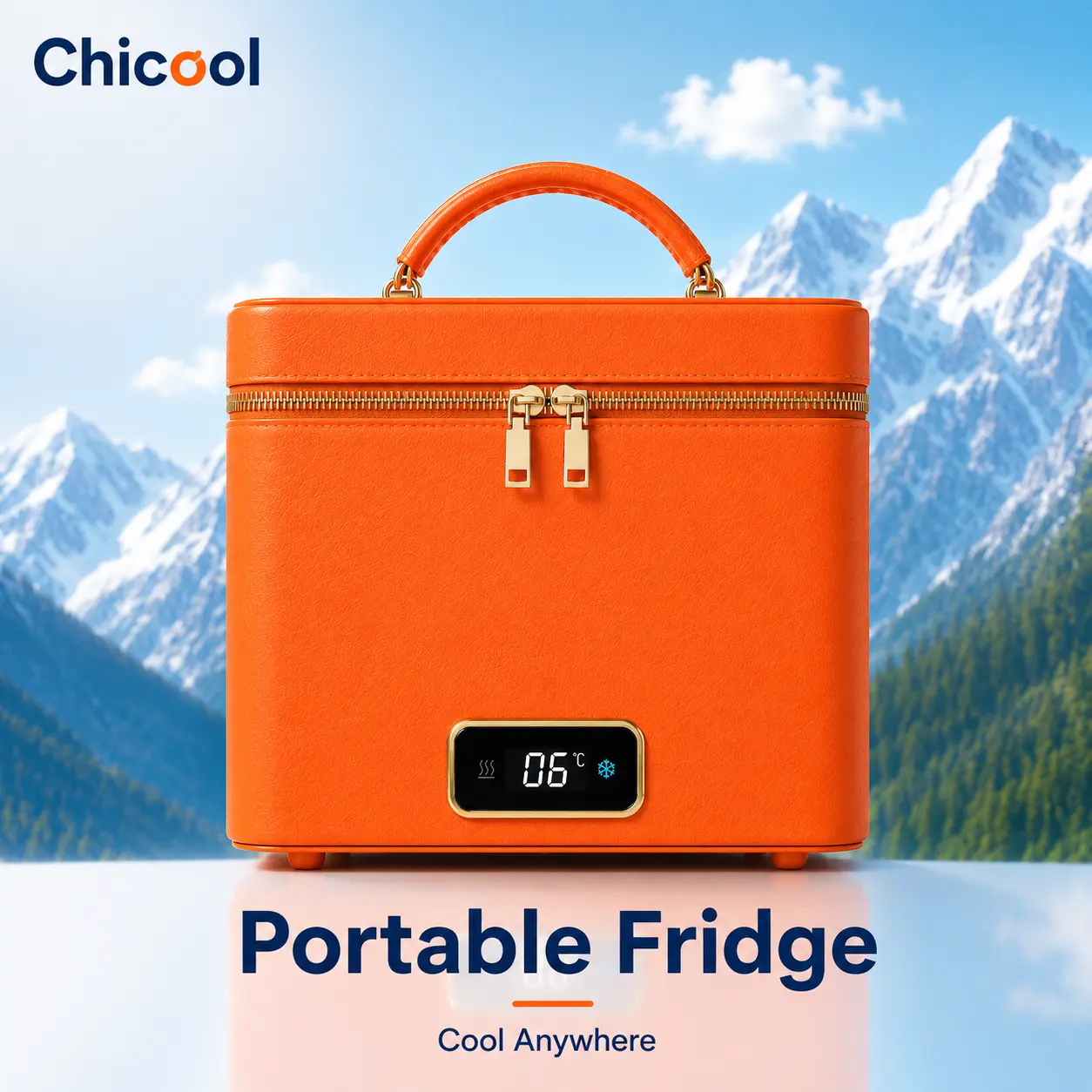 CHICOOL 5L Mini Fridge, Small Portable Cooler and Warmer with Quiet Operation, AC/DC/USB Powered for Skincare, Road Trips & Camping, Dual Temp., Rectangular