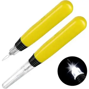 THE WELL KEPT LED Needle Threader Sewing Tools Lighted Plastic Wire Loop DIY Needle Threader Illuminated Hand Machine Sewing Tool for Sewing Crafting Yarn Embroidery Floss(2 Pieces)