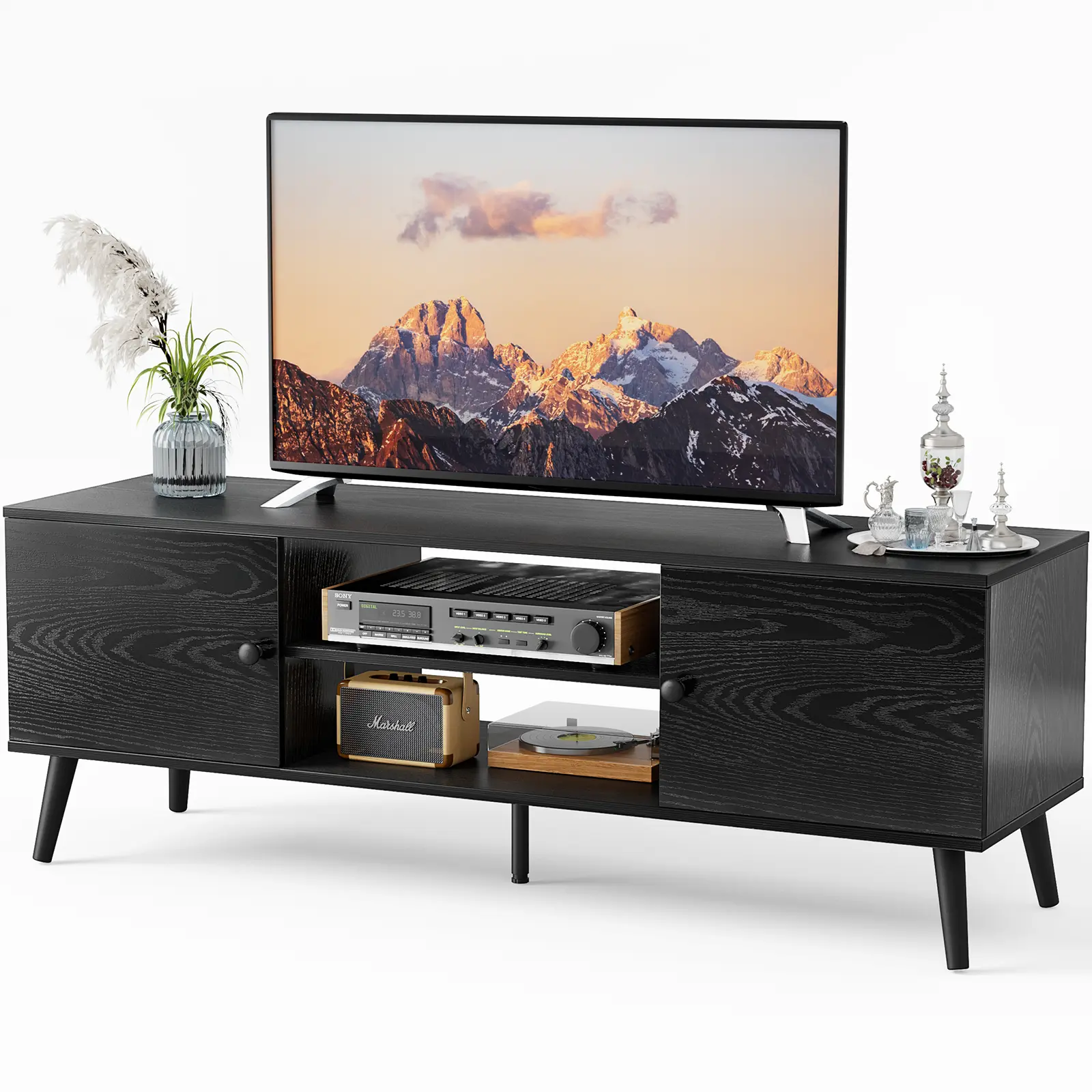 TV Stands for Bedroom, Entertainment Center with Storage, Television Console Table up to 55" for Living Room Furniture, OneSize, Tv Shelf, Tv Console Cabinet