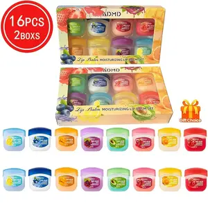 16 pieces / 2 boxes Natural Organic Lip Gloss Bulk Suitable for All Skin Types Fruity Lip Gloss Natural Moisturizing Long-lasting Hydration Valentine's Day Gift Best Friend Gift Bulk Gift