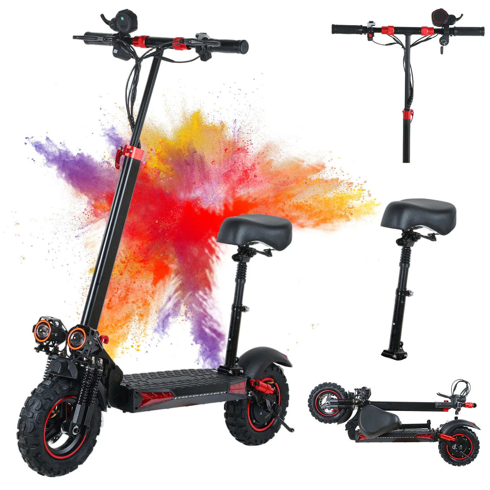 FREEBOY J11MAX 1200W High-Power Electric Commuting Scooter - 34 Mi Range, 30MPH Speed, 11-Inch Pneumatic Tires, Dual Suspension, 330lbs Load Capacity, IPX5 Waterproof, 330lbs Load Capacity, Stunt Scooter Equipment, Dual Suspension Scooter