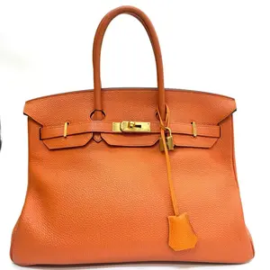Pre-owned HERMÈS Birkin 35 Orange Togo Leather Square P Stamp 2012 Complete Lock & Keys Base Length 35cm Serial N23117396