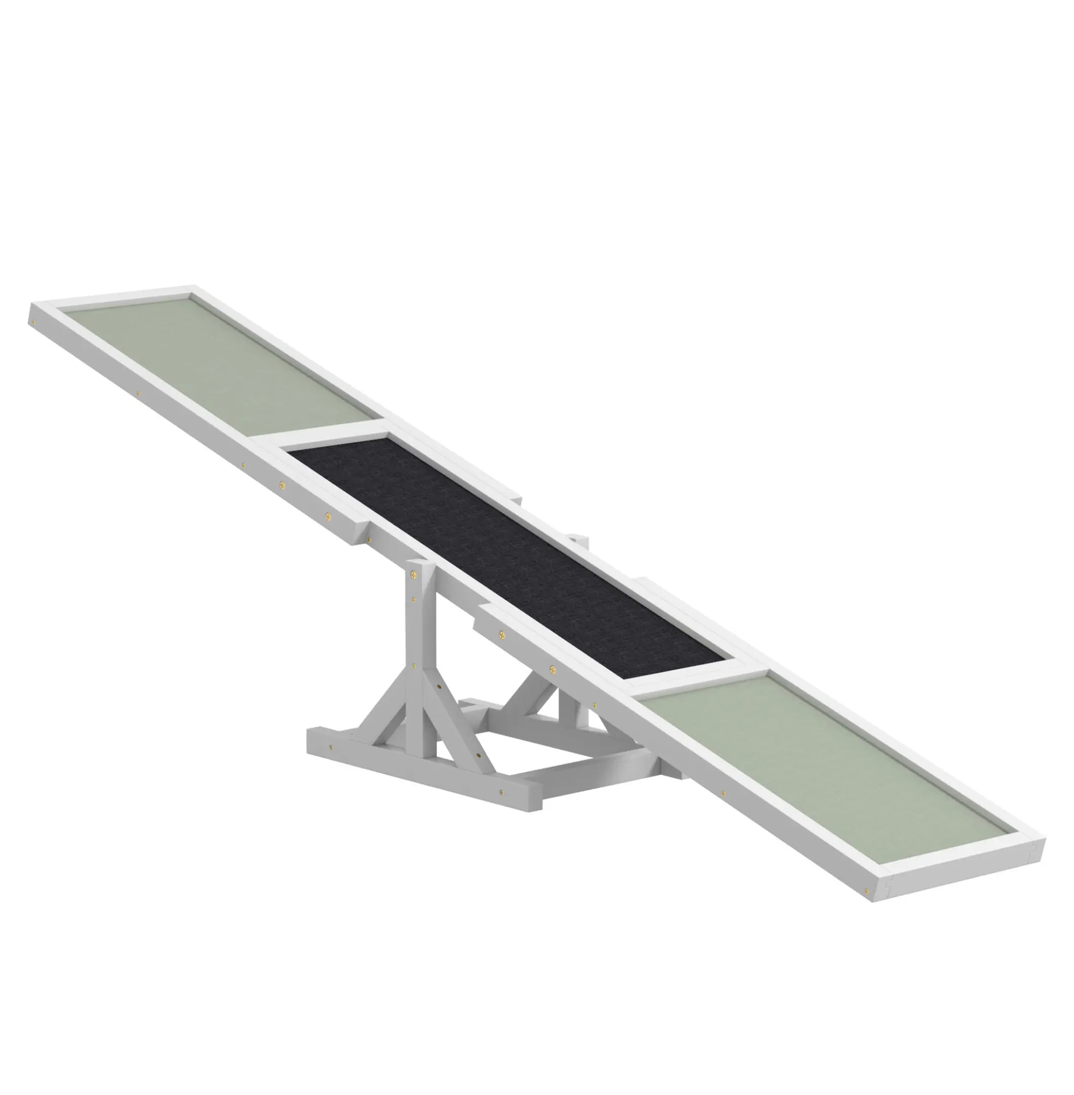 PawHut Fir Wood Dog Agility Seesaw, 71" Long (70.75l x 11.75w x 11.75h), Weather-Resistant, Indoor-Outdoor Use, Textured Grip, Exercise, Promoting Coordination & Obedience, Mental Stimulation, White + Wood Pet Training Equipment