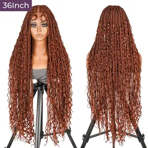 SuperNova #350 36” Bohemian Box Braided Wig - Full Lace, Premium Synthetic Fiber | Wavy, Lightweight & Comfortable | Perfect for Any Occasion FallFreshness!