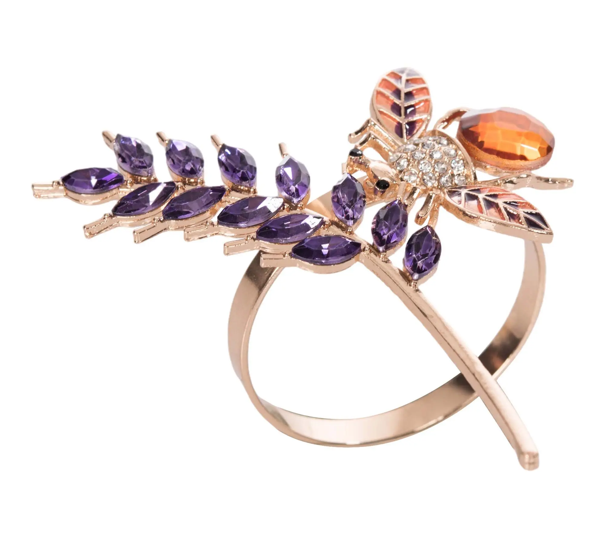 Lavender and Bee Tabletop Napkin Rings Set of 4by Valarie