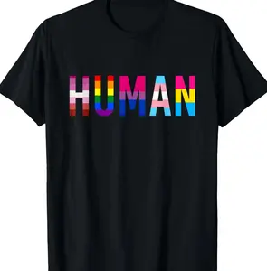 HUMAN LGBT Flag Gay Pride Month Transgender Rainbow Lesbian T-Shirt IO9