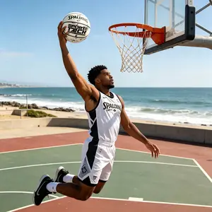 Premium Street Basketball - Size 7 Non-Slip Textured Surface, Durable Rubber Construction for Outdoor Play, Training & Pickup Games