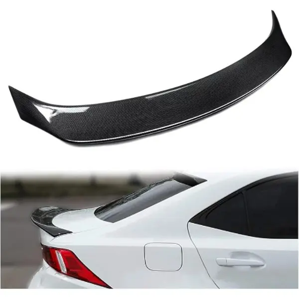 Rear Trunk Spoiler Wing Lid Compatible with 14-20 Lexus IS200T IS250 IS300 IS350 Carbon Fiber Style Durable Plastic