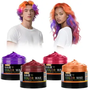 Temporary Hair Color Wax for Men, Women, Kids - Daily Party, DIY Washable Hair Chalk for Instant Color Salon Plant Haircare (Red/Purple/Orange/Claret)