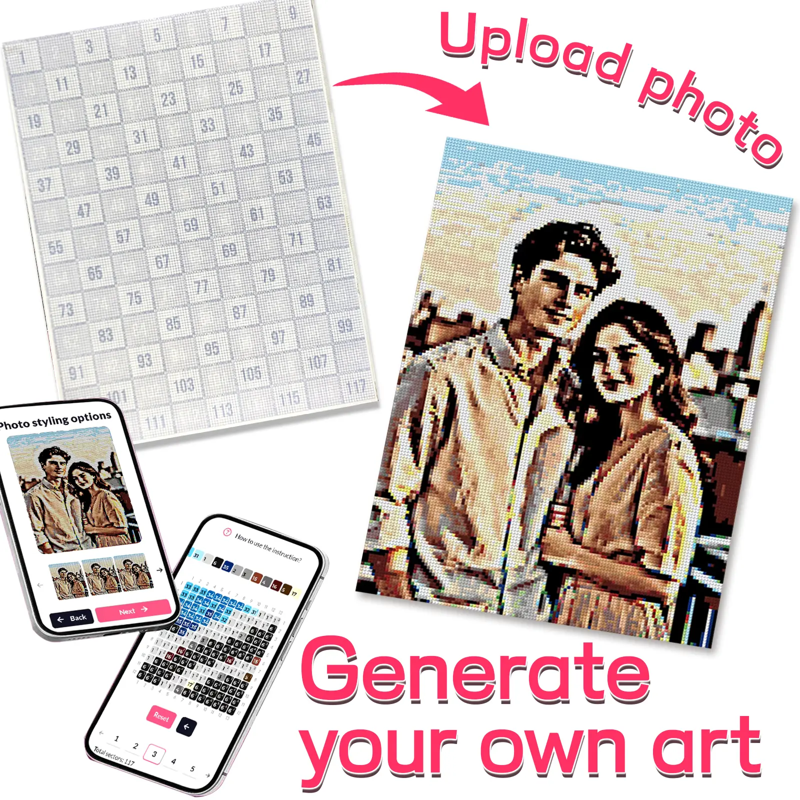 Custom Photo Diamond Painting Kit - 38 Square Drill Rhinestone Framed Diamond Art, 30×40cm, QR Scan, Full Dotting Tools Set, Built-in Hanging Frame, Gift Box Packaging, Ideal for Newcrafters, Bedroom Decor, Anniversary Gifts