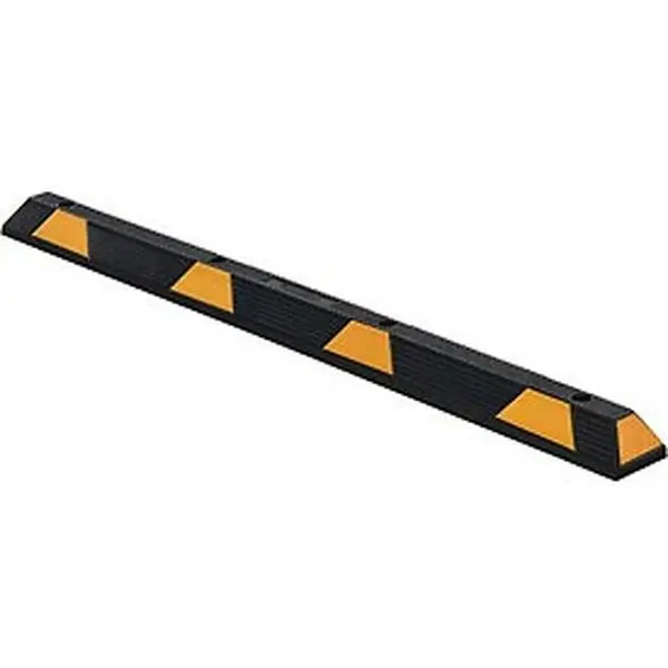 Global Industries 708111 72 in. Rubber Parking Stop & Curb Block - Black with Yellow Stripes, Corporate & Commercial Use, Abrasion-Resistant, Chemical-Resistant, Maintenance-Free