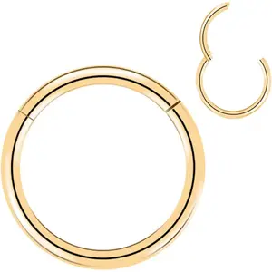 Pure Earrings Ear loop metal earrings stunning concise style modern stylish contracted design steel hoop-rose gold-7-1