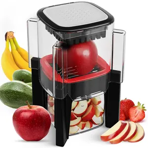 Fullstar Apple Slicer and Corer - 6.2 Inch Fruit Cutter 8 Slices, Includes 2 Blades, Strawberry Slicer, Easy to Use, Sharp Heavy Duty Stainless Steel, Time Saving Meal Prep Tool