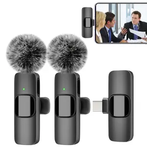 Wireless Lavalier Microphone for iPhone iPad Type-C, Plug-Play 2.4g, Ultra-Low Delay, Noise Reduction, Ideal for Video Recording, Audio