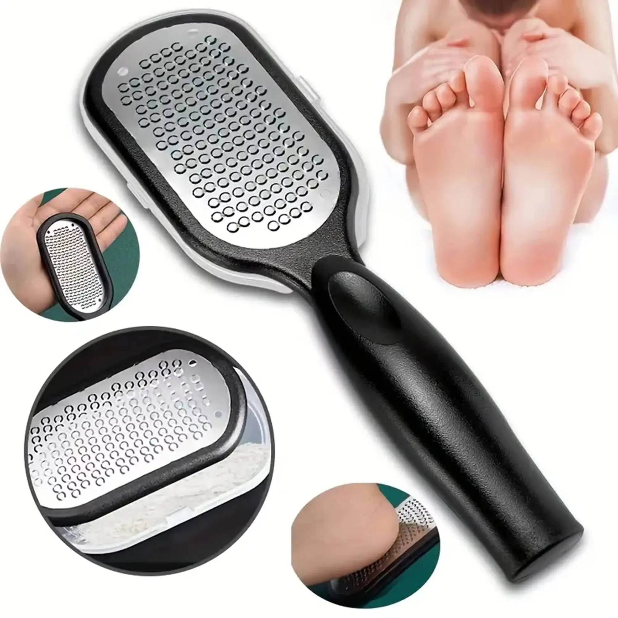1 Pcs Professional Compact Stainless Steel Callus Remover Foot File Foot Rasp Scraper Pedicure Tools Dead Skin Remove for Heels Feet Care Products