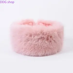 Women's 1pc Solid Black Fuzzy Headband - Female Earwarmer Hairband with Empty Top, Fluffy Shape, Fuzzy Texture for Winter Outfits