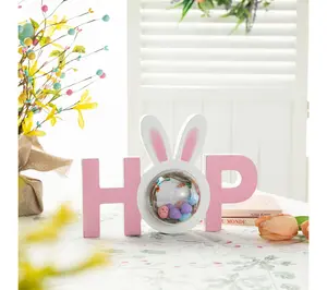 Glitzhome 10"L Easter Wooden HOP Table Decor